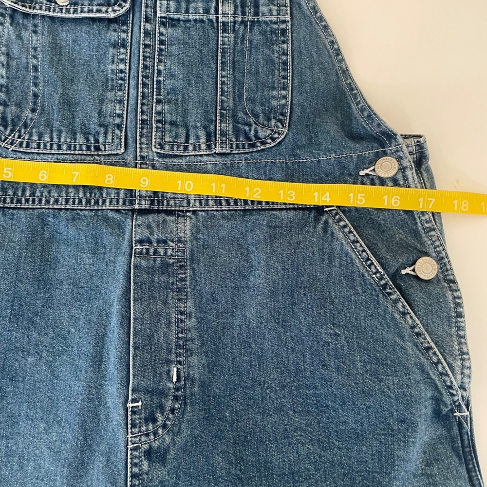 Gap Blue Denim Shortalls Medium Wash 100% Cotton Carpenter Overalls‎ Size Small - Picture 6 of 8